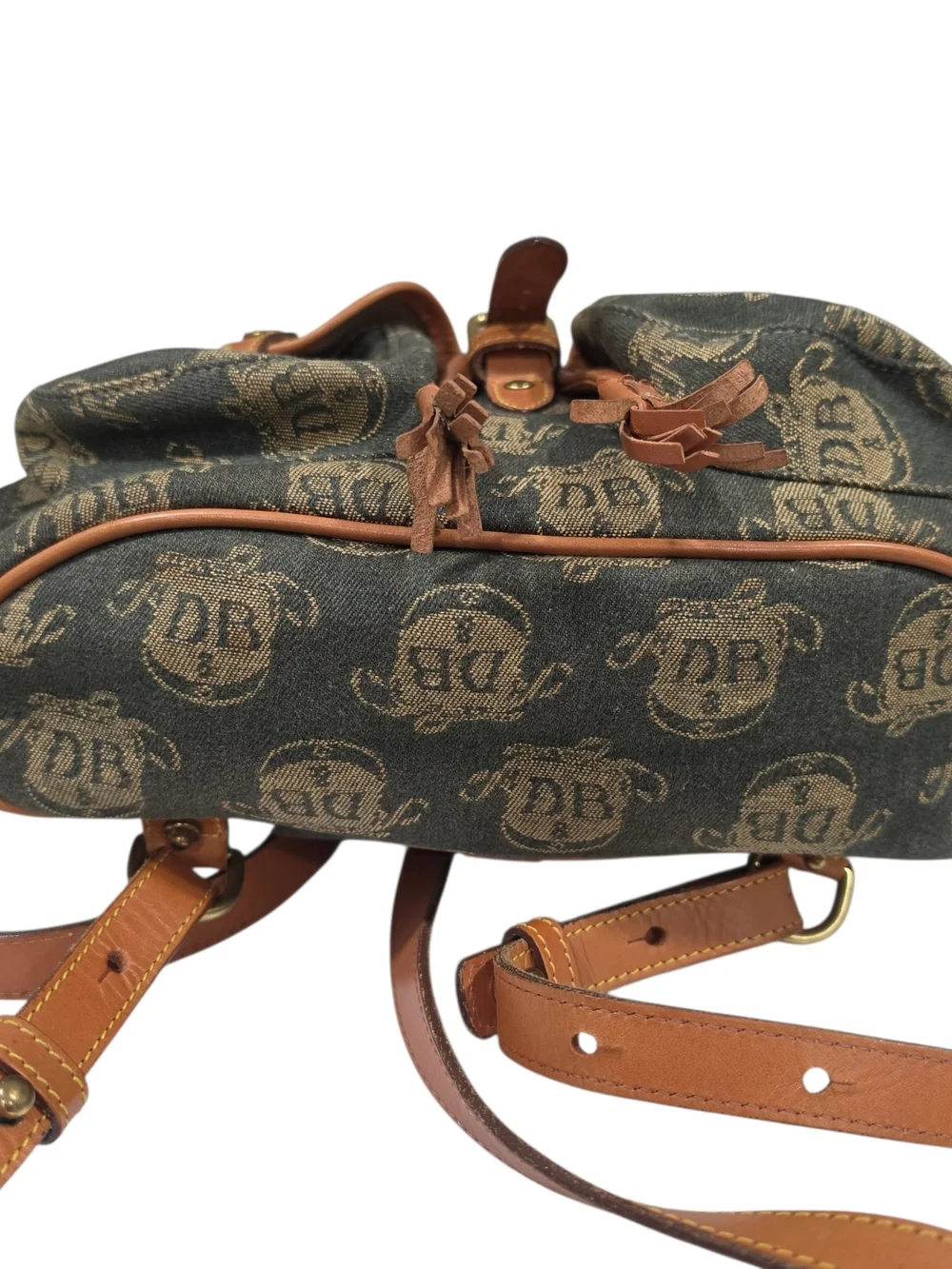 Dooney & Bourke Signature DB Logo Backpack - Brown/Gray/Tan